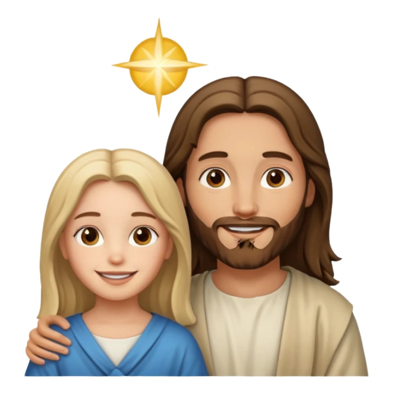 Jesus y una niña sticker