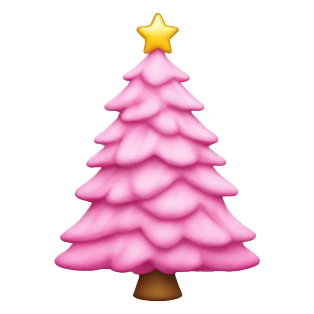 Pink demure Christmas tree sticker