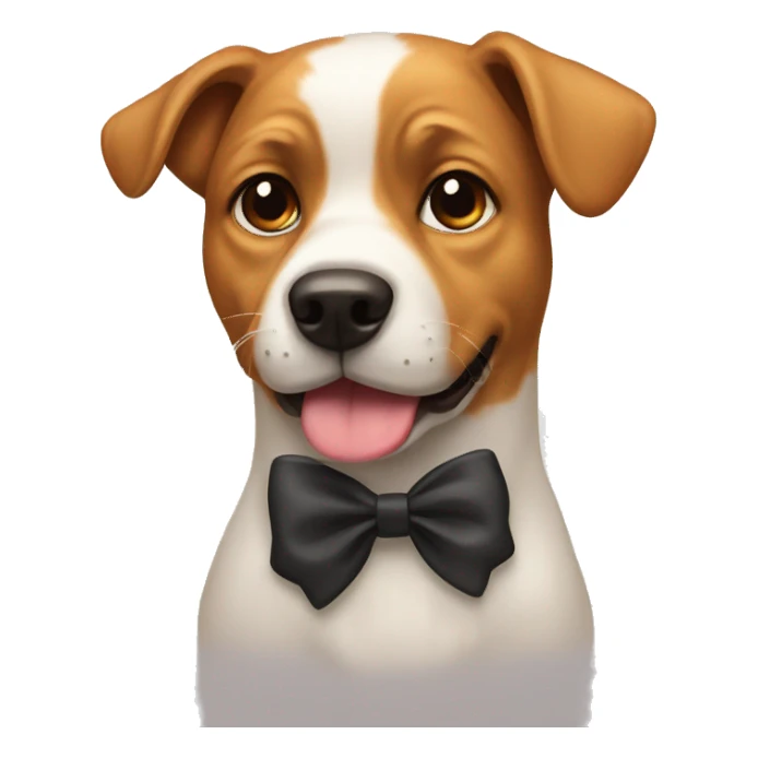 dog wearing bow sticker