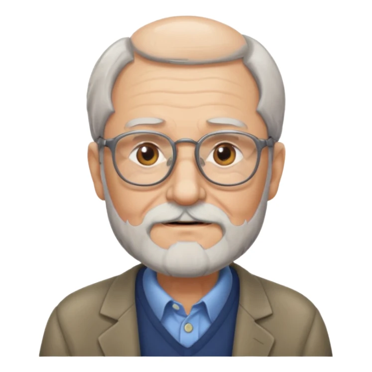 elderly glasses man with beard sticker