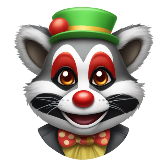 Raccoon clown sticker