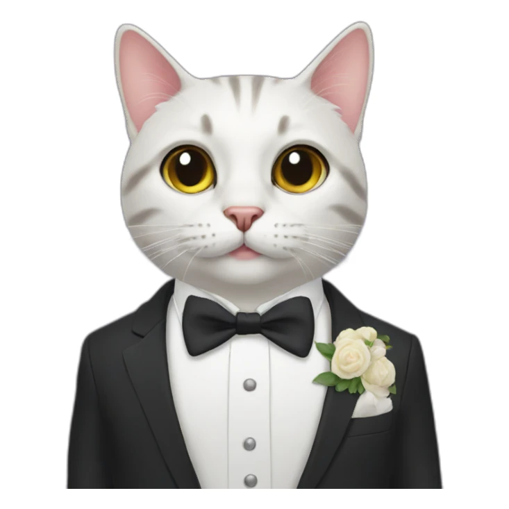 cat in a wedding suit sticker
