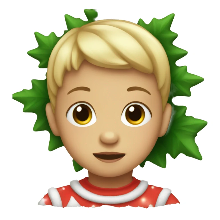 Baby with christmas tree sticker