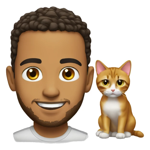 Lewis Hamilton avec un chat sticker