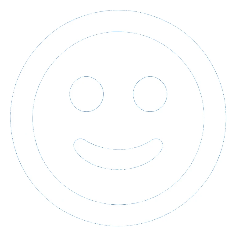 Frame 10: Fully blue blueprint background with all grid lines drawn, smiley face unchanged (keyframe for morph animation) sticker