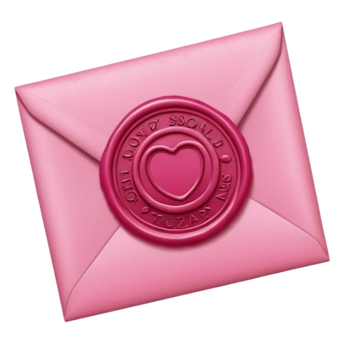 pink wax seal envelope sticker