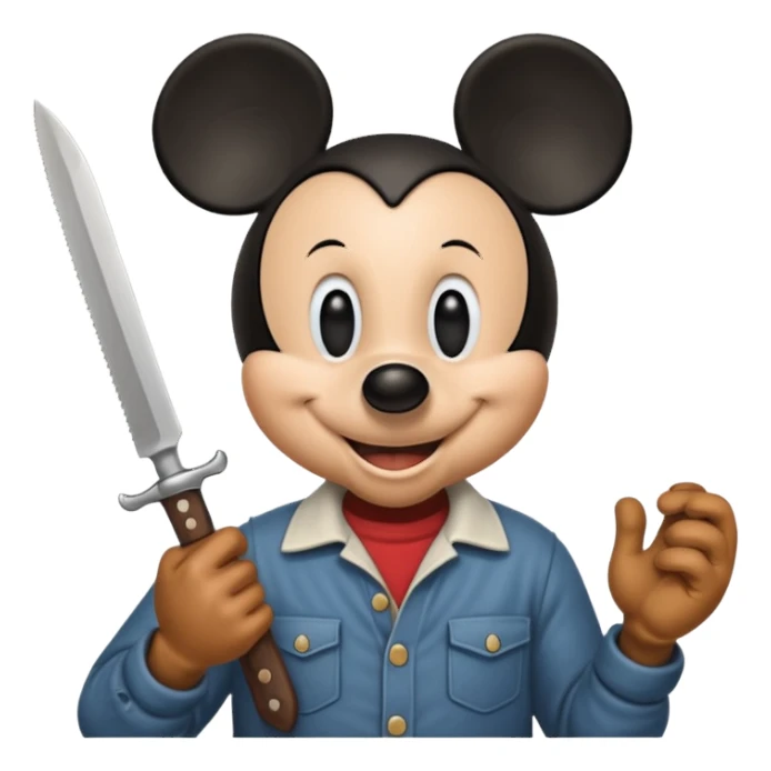 Knife in hand micky sticker