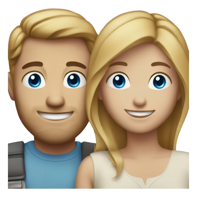 smiling couple with blue eyes sticker