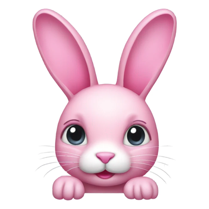 pink bunny with one ear down sticker