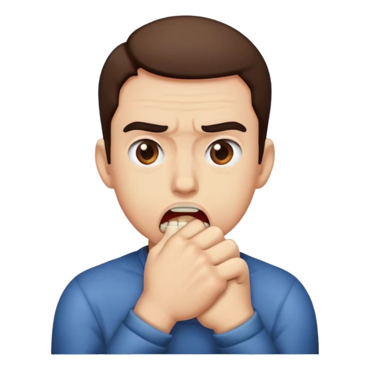 Classic emoji biting knickle sticker