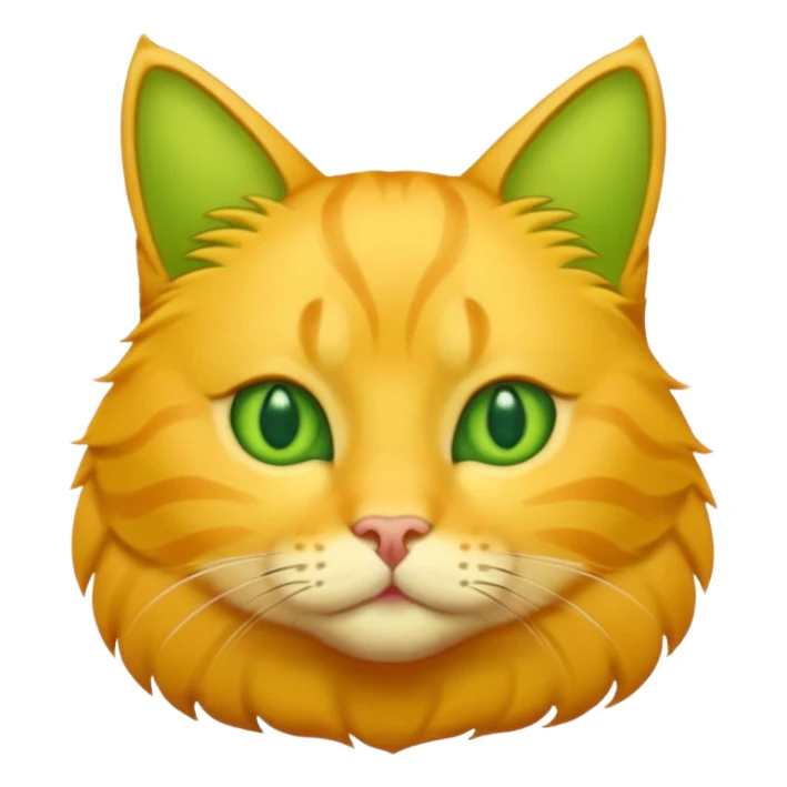 GATO AMARILLO SIN OREJAS VERDES sticker