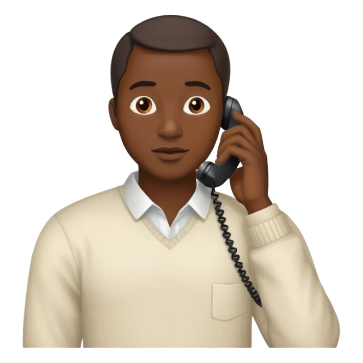 A nigerian man on a phone call talking to someone sticker
