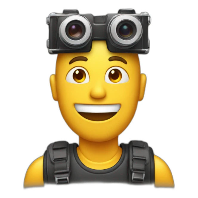 A Man With A Camera On His Head, Laughing sticker