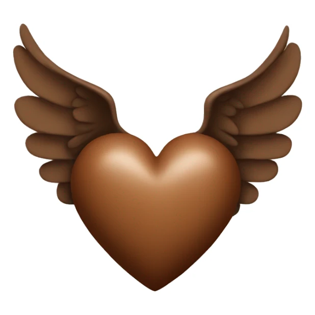brown heart with wings sticker