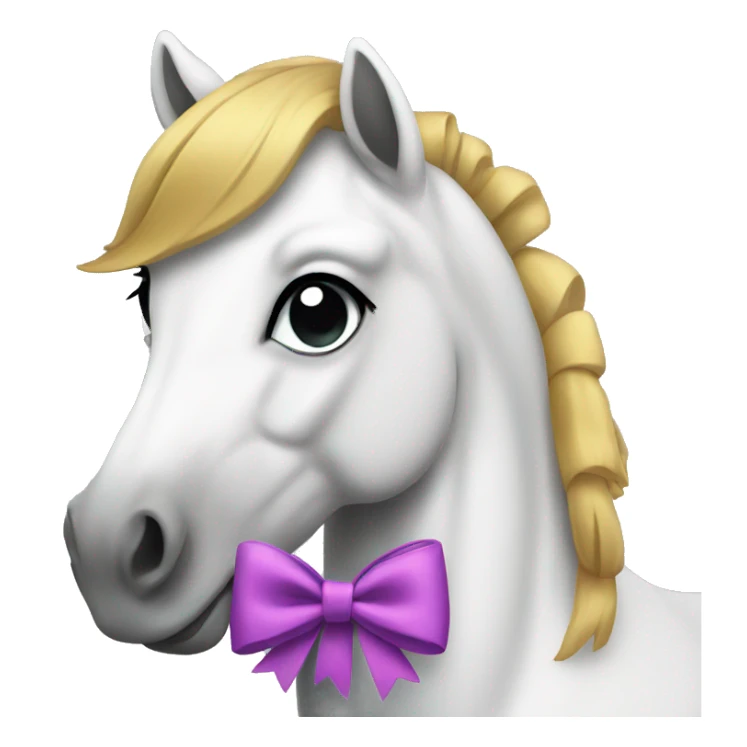 horse wearing a bow sticker