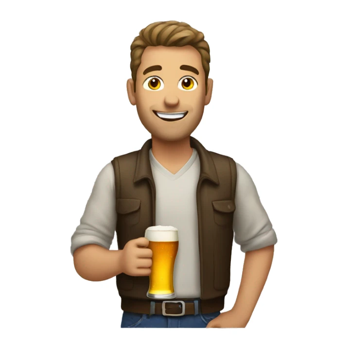 Guy with beer sticker