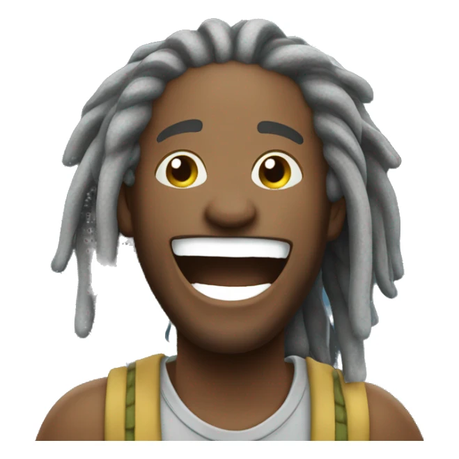 man with dreads laughing a waterfall sticker