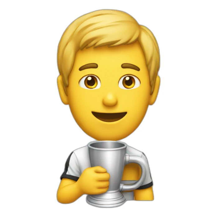 A guy with the Winner cup sticker