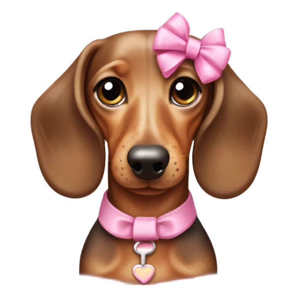 Dapple wiener dog with pink bow sticker