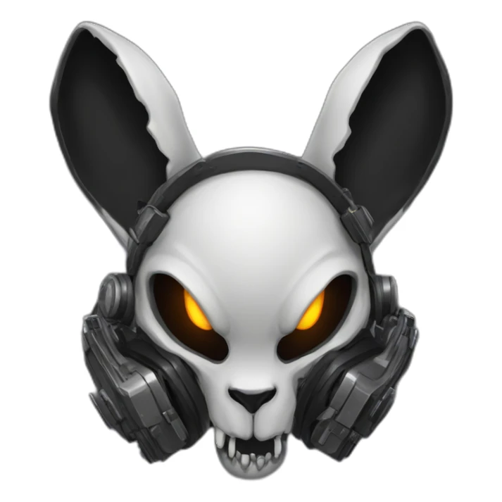 cyberpunk black rage rabbit skull sticker