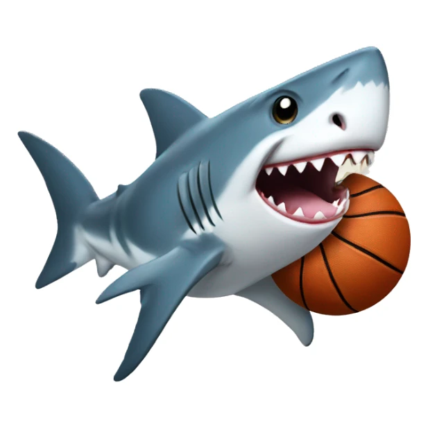 shark with basketball ball sticker