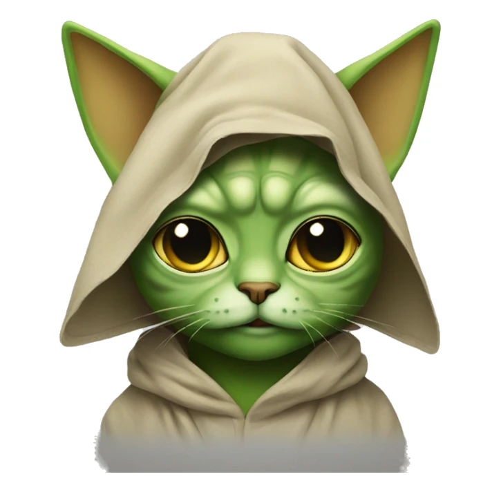 cat dressed as yoda sticker