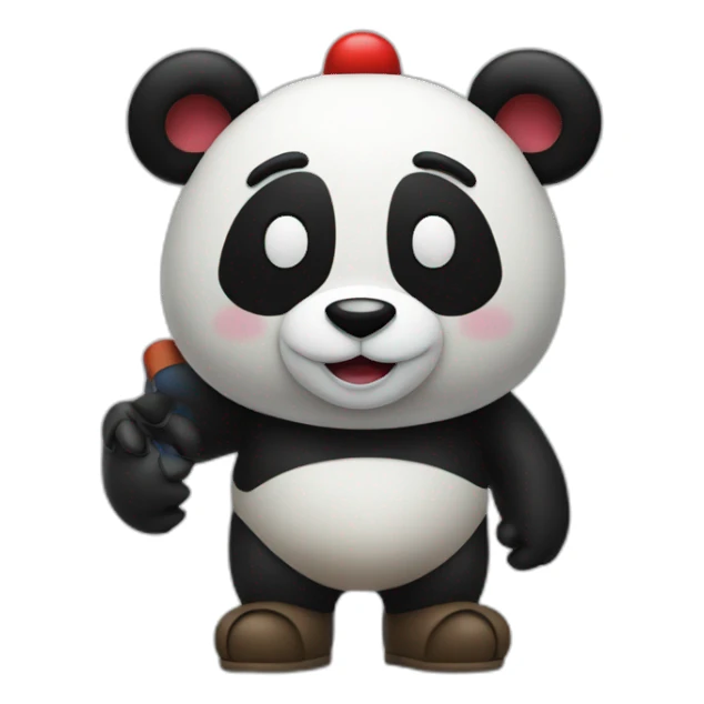Panda en mario sticker