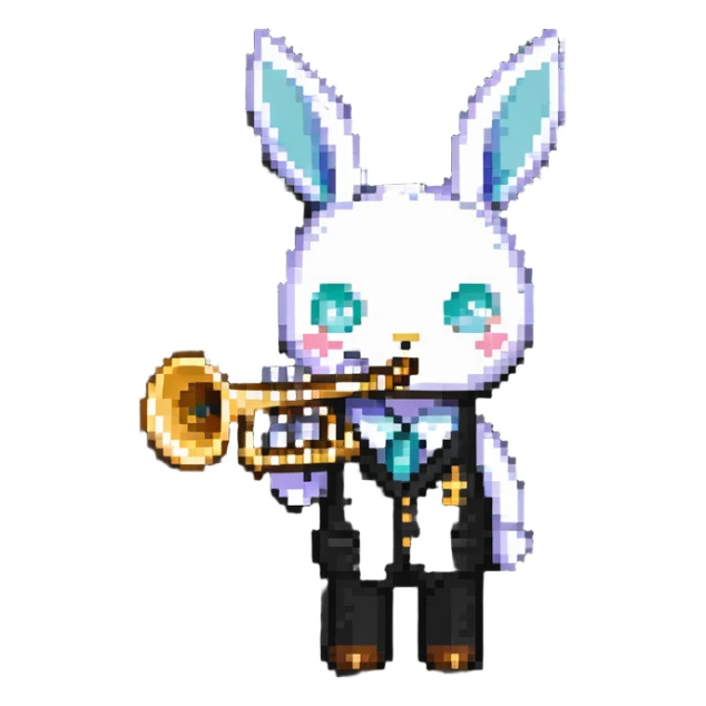 Character with trumpet-shaped ears sticker