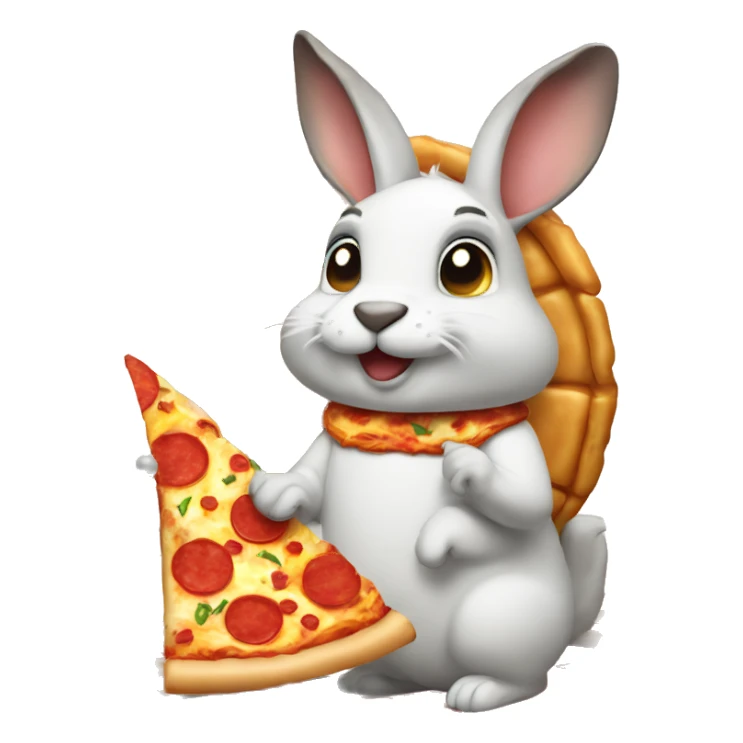 Conejo comiendo pizza sticker