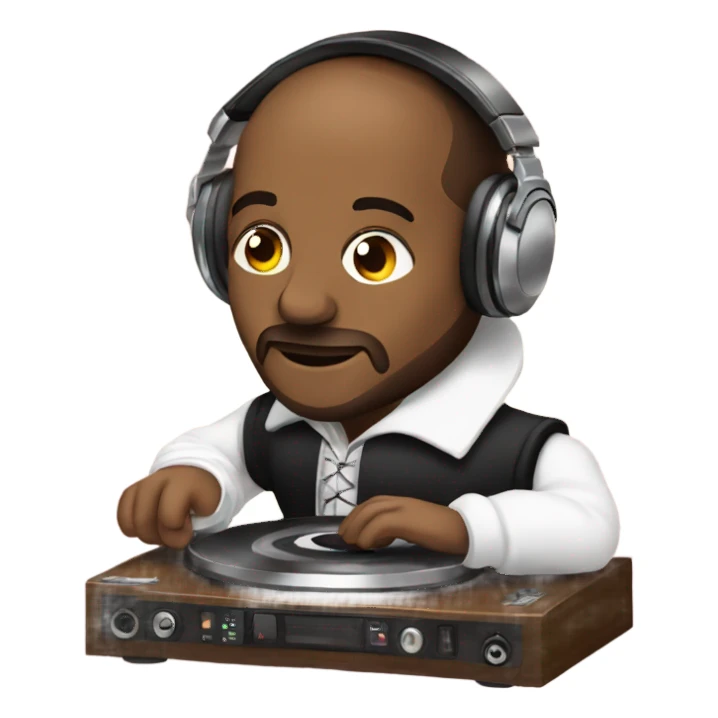 Shakespeare as a DJ sticker