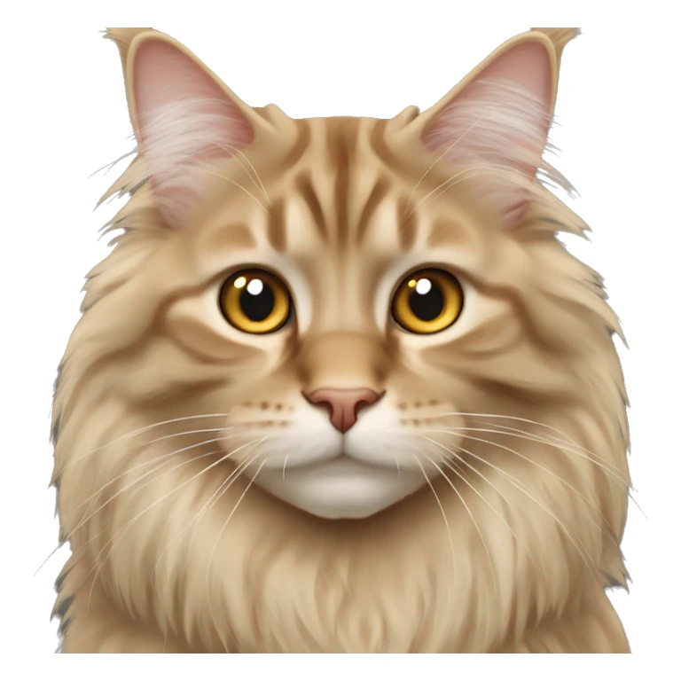 beige Maine Coon cat sticker