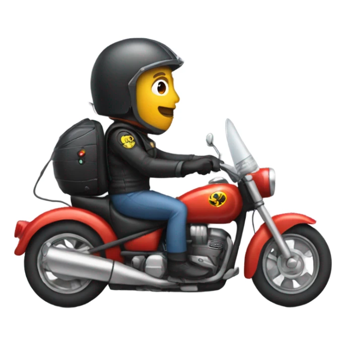 Beattle driving a motorcycle  sticker
