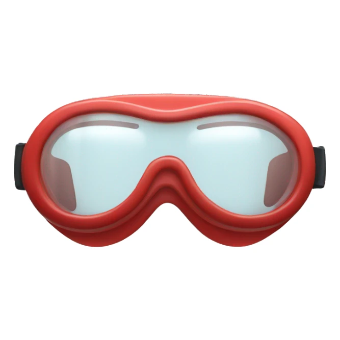 swimming goggles with red frame，cat-eye or spindle-like form sticker