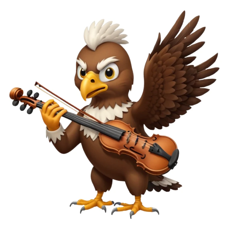 Eagle playing playing violin sticker