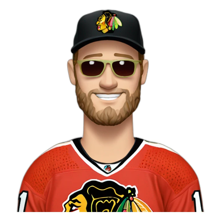 Jonathan Toews as beach bum with beard sticker