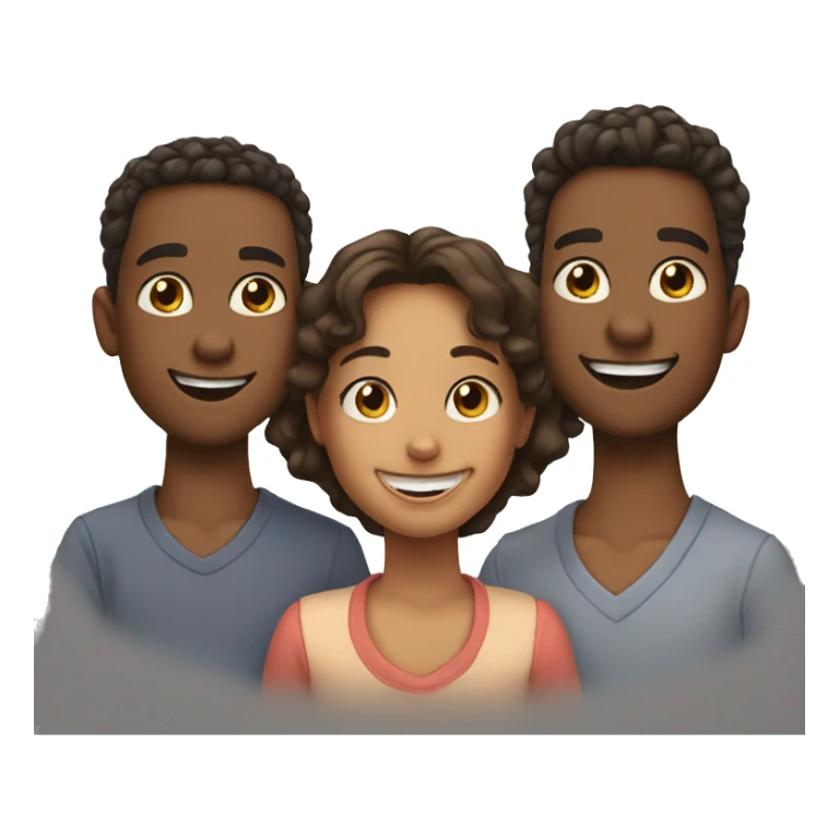 3 Sister & 3 brothers smiling sticker