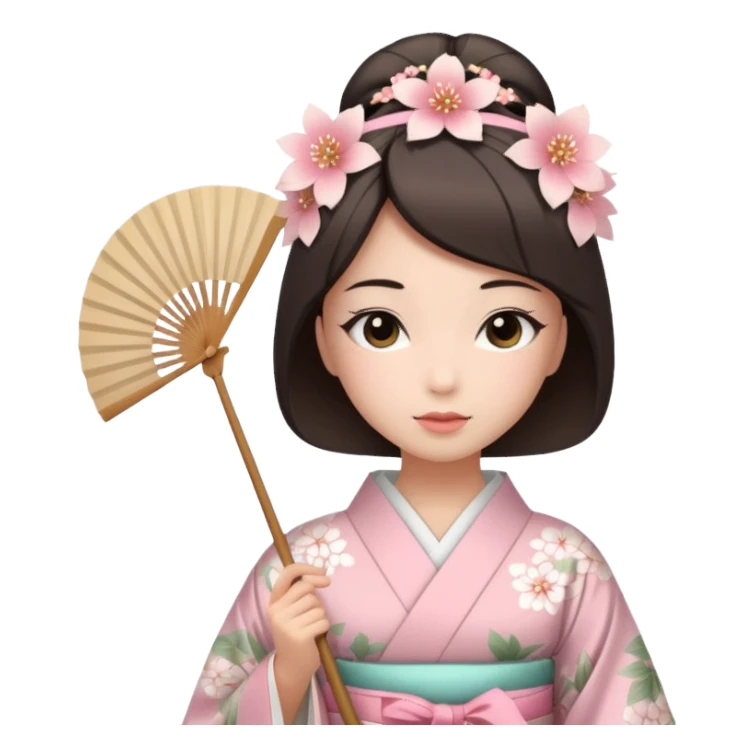 Kimono princess with fan sticker