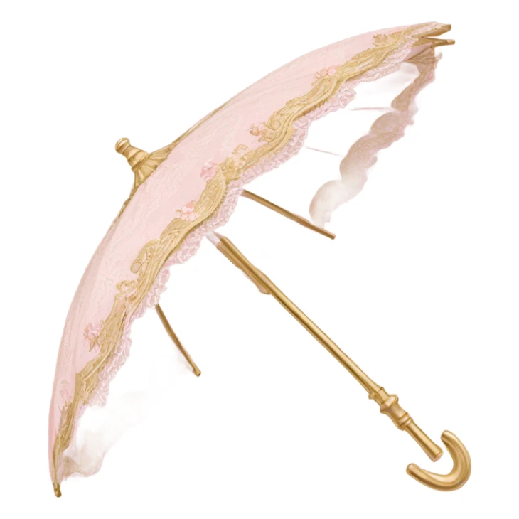 vintage pale pink rococo parasol sticker