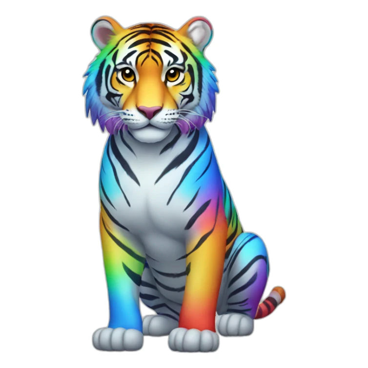 Rainbow Tiger Full Body sticker
