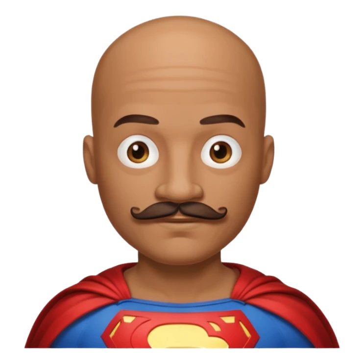 Superhero bald & mustache  sticker