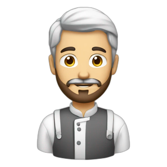 Cuisinier avec une barbe brune et des yeux gris clair sticker