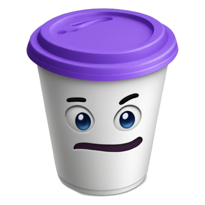 purple water in white styrofoam cup sticker