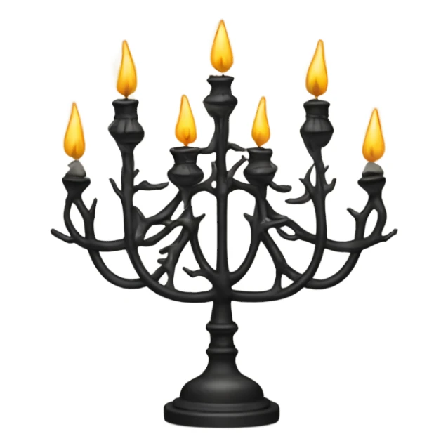 black seven-branched candelabrum sticker