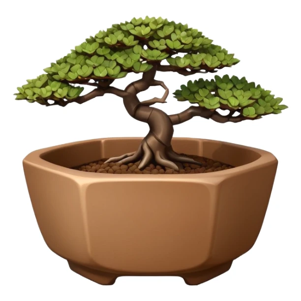 Empty bonsai pot with angular original shaped body  sticker