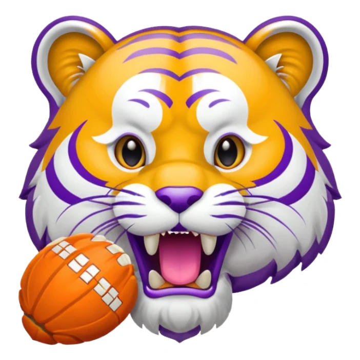 LSU logo eating Clemson logo sticker