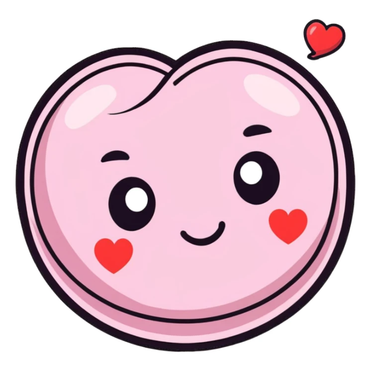 face bubbling with hearts sticker