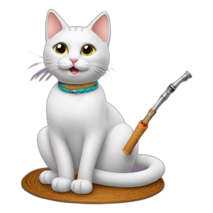 Cat with a hookah sticker
