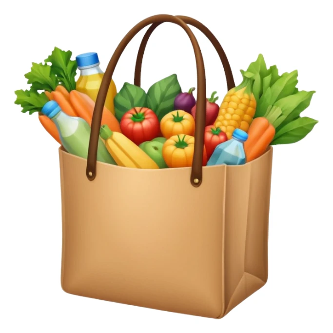 cartoon market bag. top view sticker