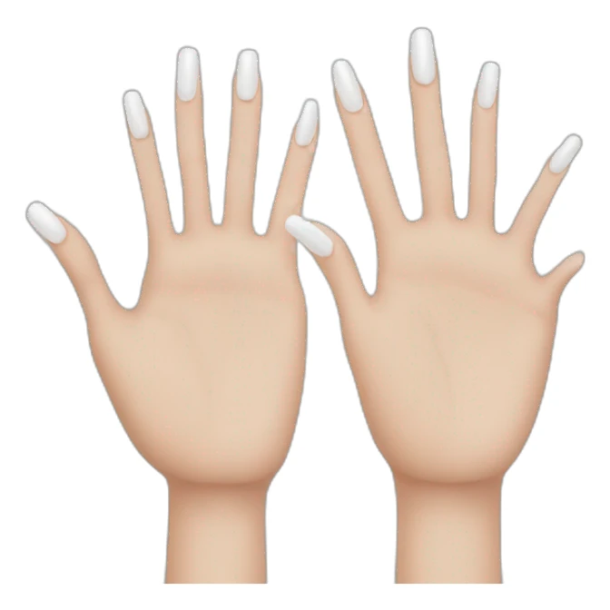 White hand white nails with 5 fingers sticker