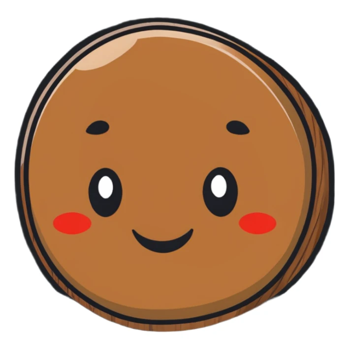 cartoon italian walnut with a smiling face sticker